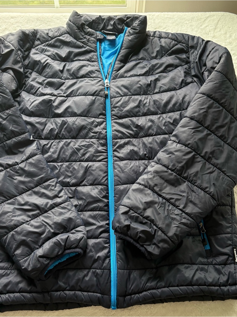 Landway Outerwear Polyloft Insulated Puffer Jacket Men’s Medium M Black Blue